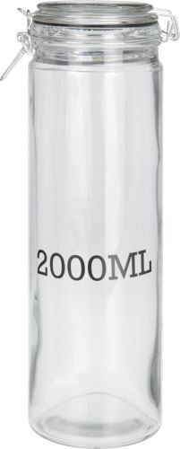 Hermetische Dose 2000ml Glas mit Schnappverschluss, bedruckt