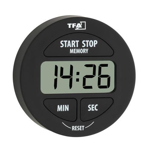 Digitale Minute mit Stoppuhr Durchmesser 5,5 cm schwarz