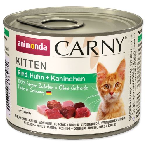 Carny Kitten Rindfleisch + Huhn + Kaninchen in Dosen 200 g