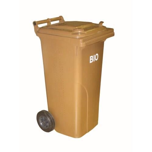 Kunststoffbehälter für Bioabfälle mit Gitter, 240 l, braun
