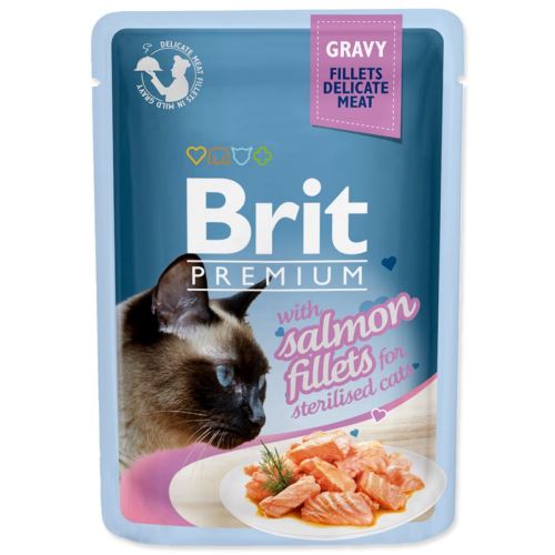 BRIT Premium Cat Delicate Fillets in Soße mit Lachs für Sterilisierte 85 g