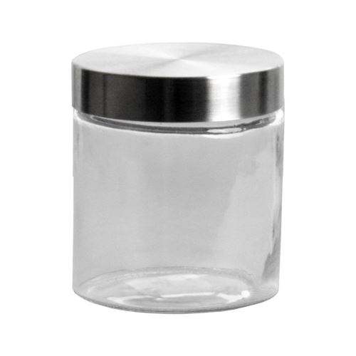 Kugelbehälter. 0,9l Glas + Deckel aus Edelstahl