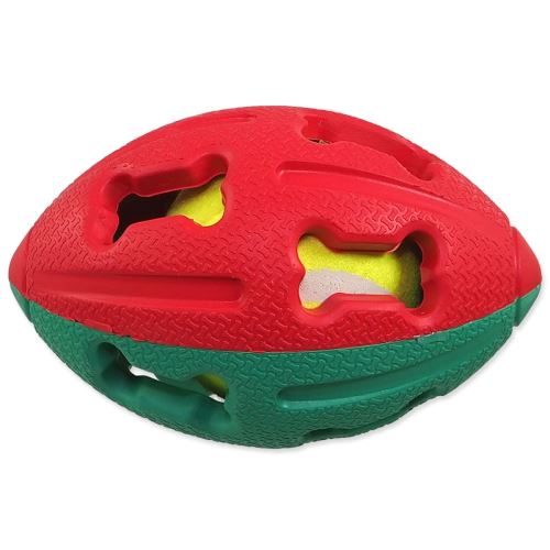 Ball DOG FANTASY Gummi-Rugby-Tennisball in verschiedenen Farben 12,5 cm
