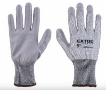 EXTOL Handschuhe mit hoher Schnittfestigkeit, teilgetaucht in PU, Größe 9" 8856697