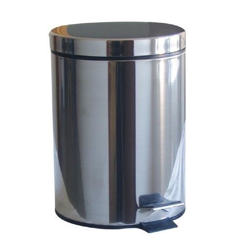 Abfallbehälter aus Edelstahl mit Kunststoffeinsatz, Step-on, 5 l