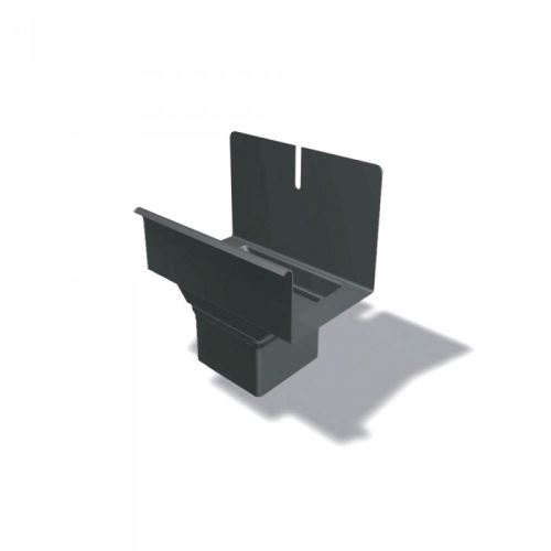 PREFA Vierkant-Aluminiumkessel, Breite 150/100x100 mm für Vierkantablauf, dunkelgrau P10 RAL 7043