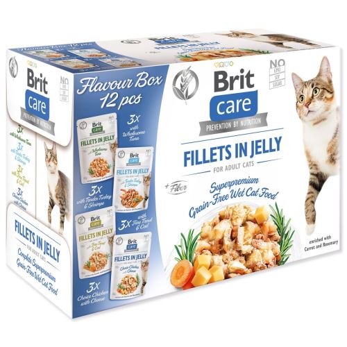 BRIT Care Cat Multipack Filets in Gelee-Geschmack Box 4 x 3 Stück 1020 g