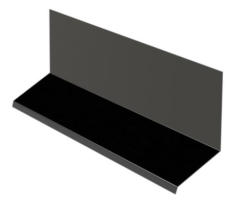 Oberkante für Kombination mit Abdeckleiste RŠ 250, Zink lackiert, Schwarz (RAL9005)