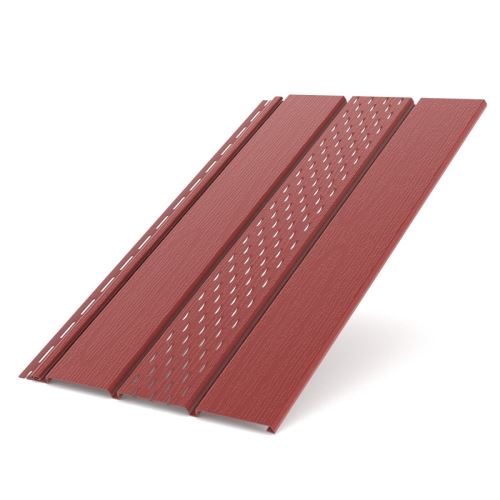 BRYZA Dachuntersichtplatte, perforierter Kunststoff, Länge 3M, Breite 305 mm, Rot RAL 3011