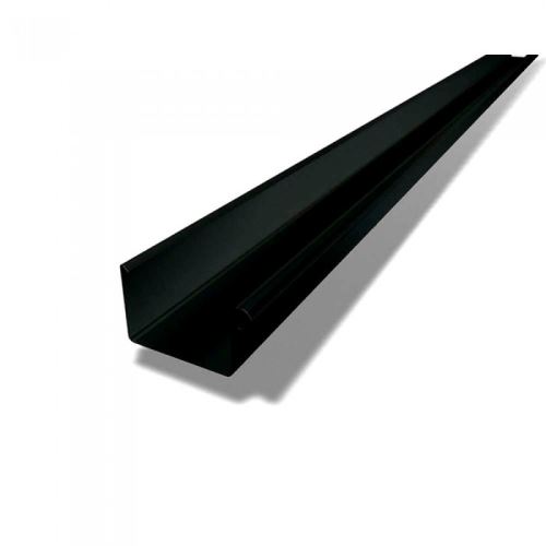 PREFA Quadratische Dachrinne, 3m lang, Breite 86 mm (B.W. 250 mm), Schwarz P10