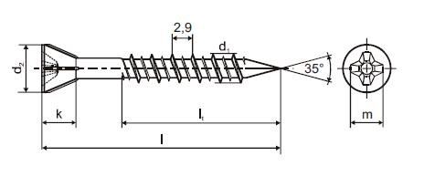 Bandschraube CETRIS M4,2 x 45/25 ZZ für Zementspanplatten