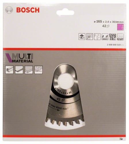 BOSCH Sägeblatt Multi Material 165 x 30 x 2,4 mm; 42 2608640519