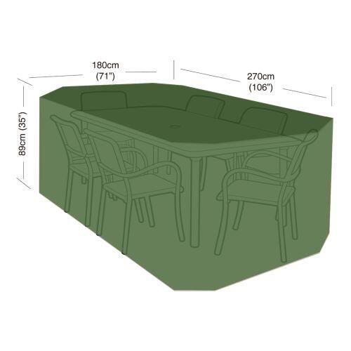 Bezug für 6 Stühle und rechteckigen Tisch 270x180x89cm (Polyethylen)