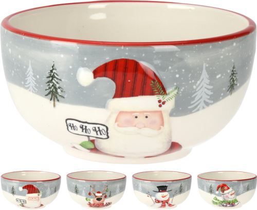 Weihnachtliche Keramikschale 14cm mit verschiedenen Dekoren