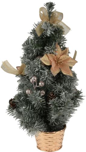 Weihnachtsbaum im 60-cm-Topf, geschmückt mit einer Mischung aus Farben