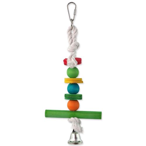 Spielzeug BIRD JEWEL hängendes Holztrapez mit Glocke 30 cm