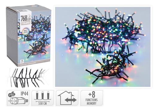 Weihnachtsbeleuchtung 5,5m 768LED bunt