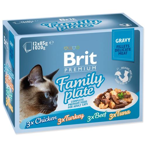 BRIT Premium Cat Delicate Filets in Bratensoße Family Teller 1020 g