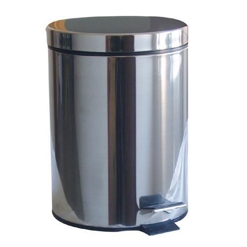 Abfallbehälter aus Edelstahl mit Kunststoffeinsatz, begehbar, 12 l