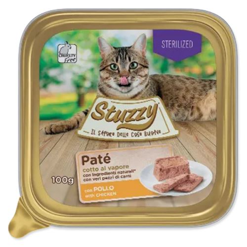 Bad MISTER STUZZY Cat für sterilisierte Katzen Huhn 100 g