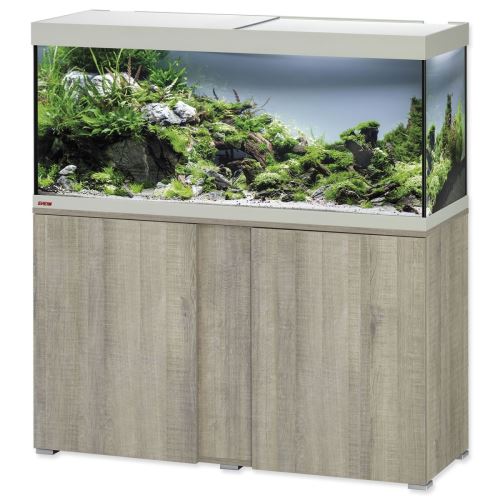 Aquarium-Set mit Tisch Vivaline LED Eiche grau 240 l