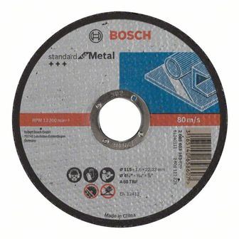 BOSCH Gerade Trennscheibe SfM A 30 S BF, 125 mm, 22,23 mm, 2,5 mm 2608603166