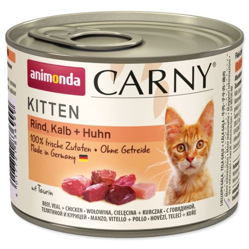 Carny Kitten Rindfleisch + Kalbfleisch + Huhn in Dosen 200 g