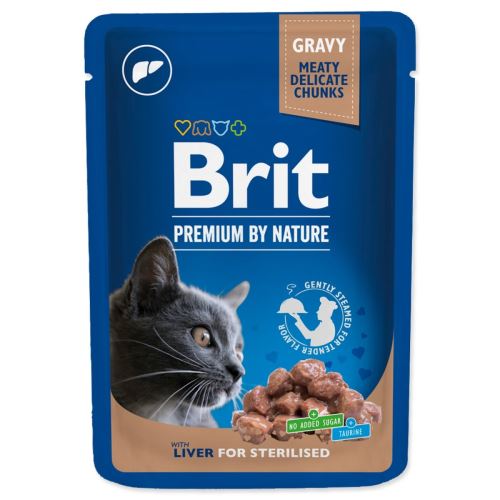 BRIT Premium Chunks in Soße mit Leber für sterilisierte Katzen 100 g