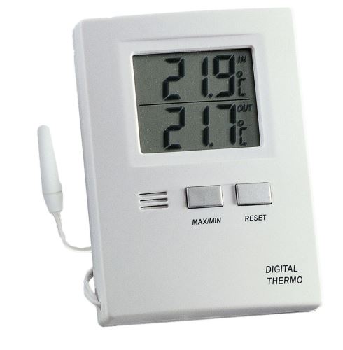 Digitales Thermometer mit Sonde 8x6cm weiß