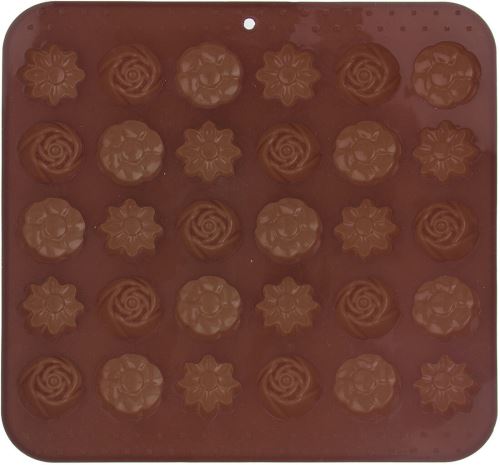 Schokoladenform für Schokoladenblumen 30Stück 21x20,5x1,5cm Silikon SCHWARZ