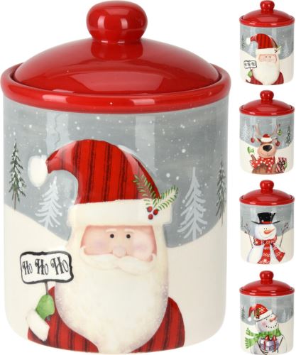 Weihnachtsbox 12,5x18cm mit Deckel Keramik Dekormix
