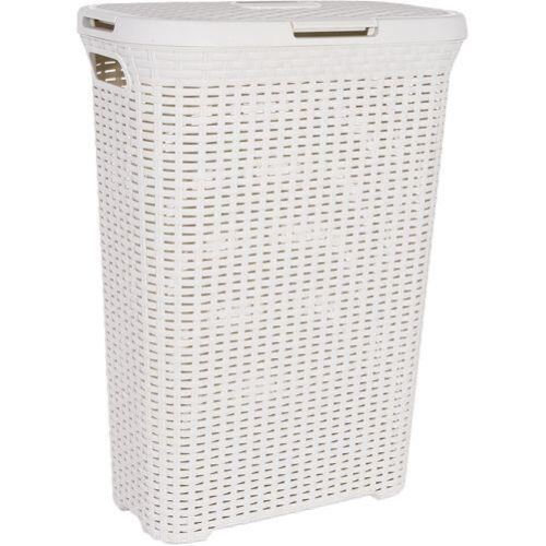 Kunststoffkorb für schmutzige Wäsche RATTAN 40l 45x27x62cm creme