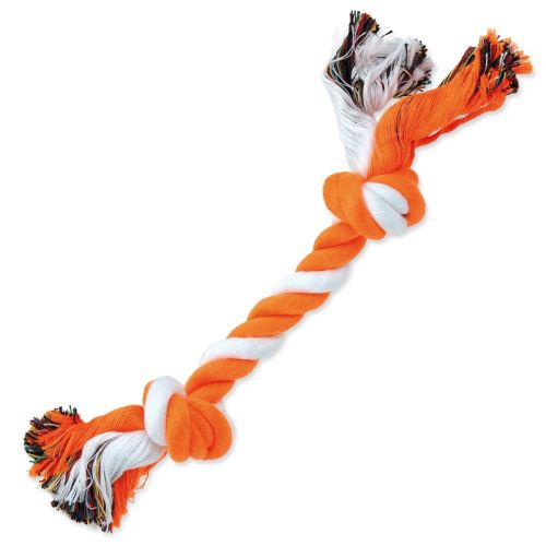 Knot DOG FANTASY Baumwolle orange und weiß 2 Dochte 25 cm 1 Stück