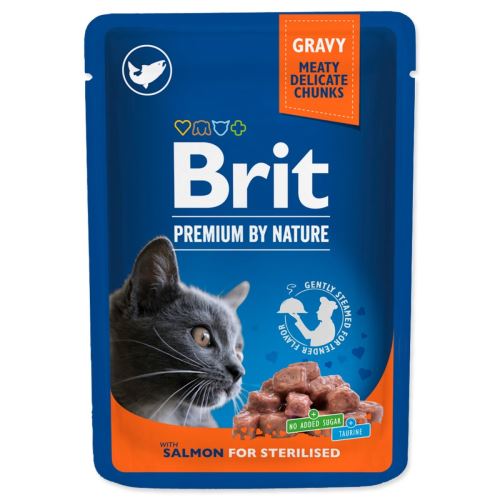 BRIT Premium Chunks in Soße mit Lachs für sterilisierte Katzen 100 g