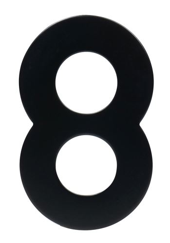 Hausnummer Nr.8 95mm Edelstahl schwarz