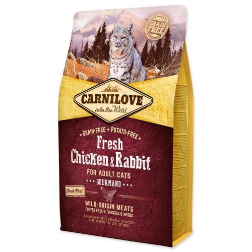 CARNILOVE Fresh Huhn & Kaninchen Gourmand für ausgewachsene Katzen 2 kg