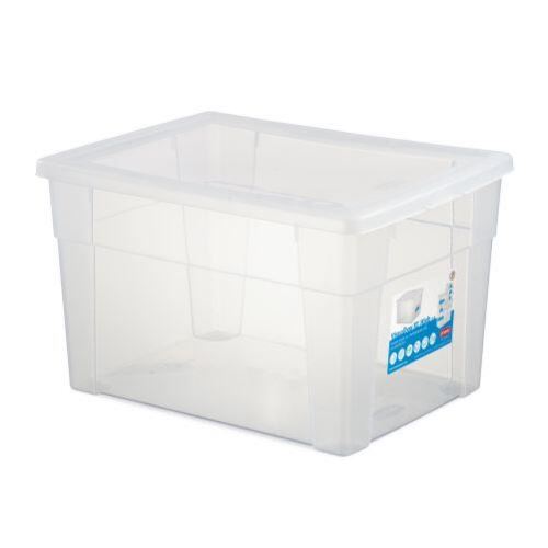 Aufbewahrungsbox aus Kunststoff mit Deckel SCATOLA 20L, 40x30x24cm, transparent