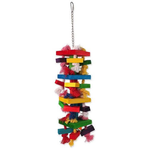 Spielzeug BIRD JEWEL hängend bunt - mit Seilen und Holz 54 cm