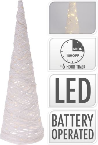 Beleuchtung PYRAMIDE 38,5 cm mit 20 LEDs und Timer weiß