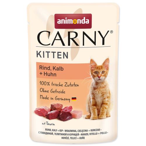 Carny Kitten - Rindfleisch, Kalbfleisch + Huhn 85 g