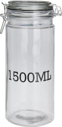 Hermetische Dose 1500ml Glas mit Schnappverschluss, bedruckt