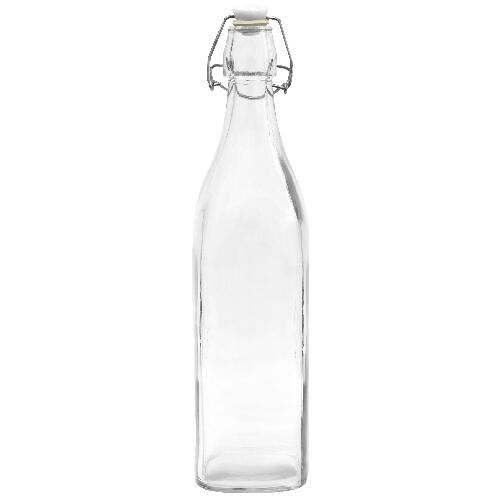 Flasche mit Hebelverschluss 500ml Vierkantglas