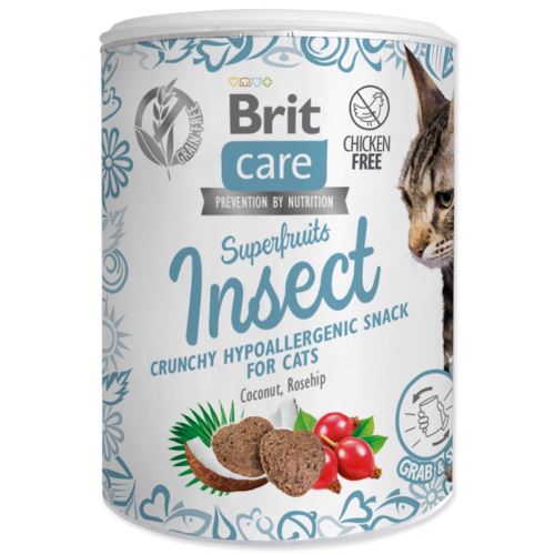 BRIT Care Cat Snack Superfruits Insect mit Kokosnussöl und Hagebutten 100 g