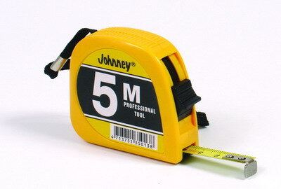Bleimaßband JOHNNEY 5m x 13mm - mattes BandEEC-Zertifikat, Gürtelclip - Packung mit 1 Stück