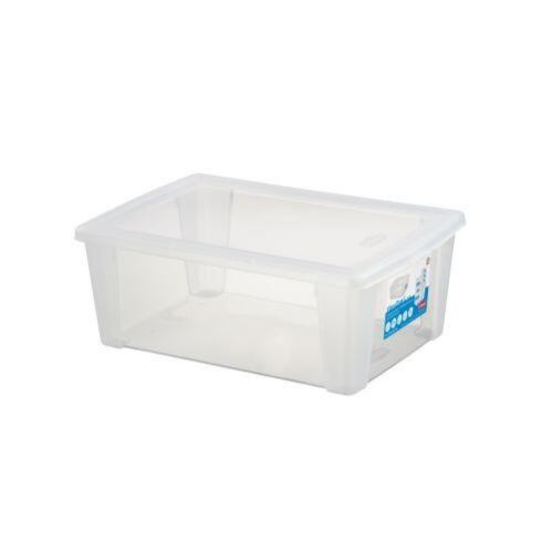Aufbewahrungsbox aus Kunststoff mit Deckel SCATOLA 10L, 36,5x25,5x14cm, transparent