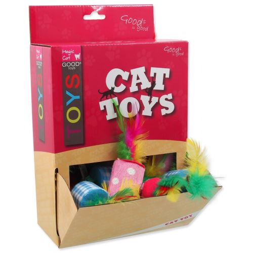 Display Toys MAGIC CAT Roller mit Federn Baumwolle 5 cm 24 Stück
