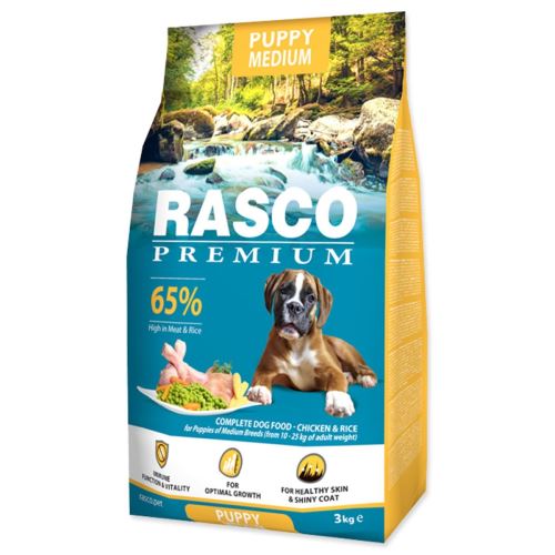Rasco Premium Puppy Medium Huhn mit Reis 3kg