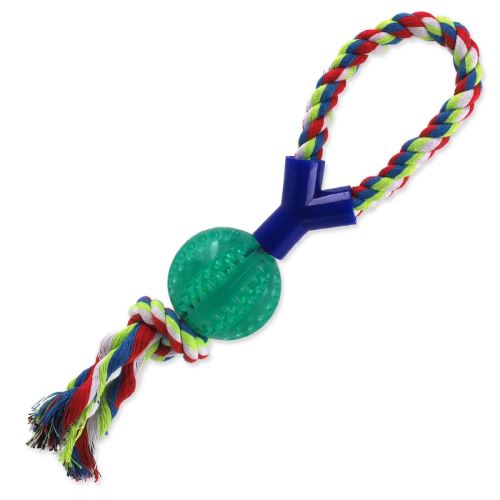 Spielzeug DOG FANTASY DENTAL MINT Wurfball mit Seil Y grün 7 x 40 cm 1 Stück