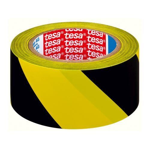 Warnband 50mmx33m gelb-schwarz selbstklebend TESA