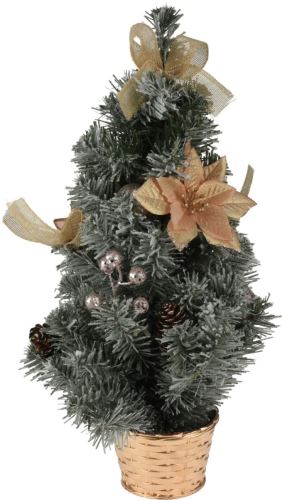 Weihnachtsbaum im 40-cm-Topf, geschmückt mit einer Mischung aus Farben